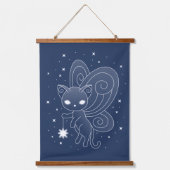 Pixie Cat - Fairy Wings Kitty Wandteppich Mit Holzrahmen (Vorderseite)