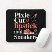 Pixie cut lipstick and sneakers short hair style  mousepad (Mit Mouse)