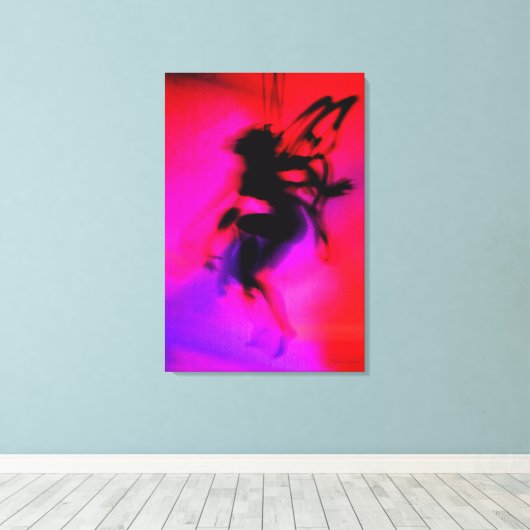 Pixie Dancing in Rosa Leinwanddruck (Insitu (Holzboden))