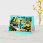 Pixie Dreams Young Girl's Birthday Card Karte (Gelbe Blume)