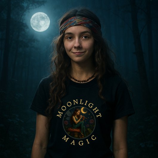 Pixie Elf Fairy auf Pilz mit Flute T-Shirt