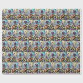 Pixie Fairy auf einer Sonnenblume Geschenkpapier (Flach)