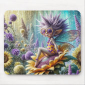 Pixie Fairy auf einer Sonnenblume Mousepad (Vorne)