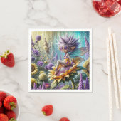 Pixie Fairy auf einer Sonnenblume Serviette (Beispiel)
