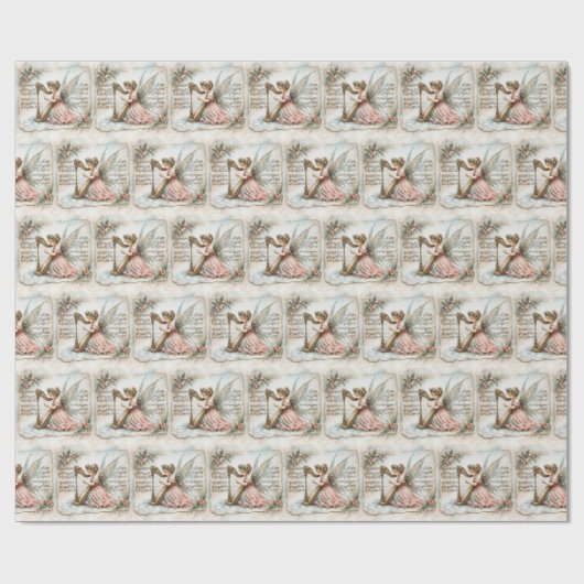 Pixie Fairy spielt Harfe Geschenkpapier (Flach)