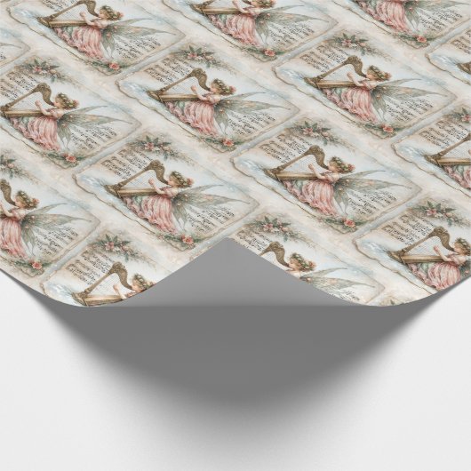 Pixie Fairy spielt Harfe Geschenkpapier (Ecke)