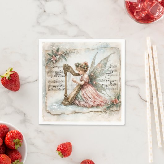 Pixie Fairy spielt Harfe Serviette (Beispiel)