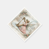Pixie Fairy spielt Harfe Serviette (Ecke)