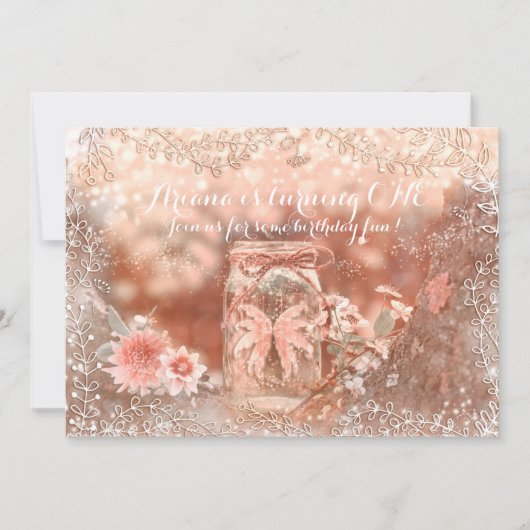 Pixie Fairy Wings Sparkle Mason Einladungen (Vorderseite)