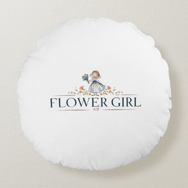 Pixie Flower Girl Rundes Kissen (Vorderseite)