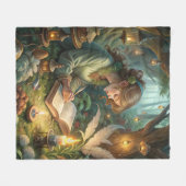 Pixie Girl Writing Fleecedecke (Vorderseite (Horizontal))