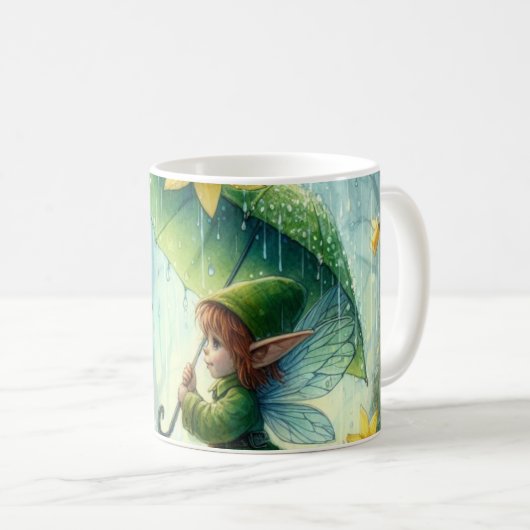 Pixie im Regen Kaffeetasse (VorderseiteRechts)