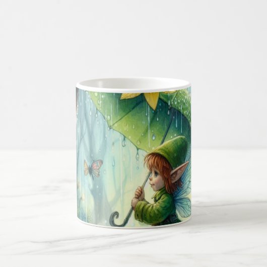 Pixie im Regen Kaffeetasse (Mittel)