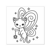 Pixie-Katzen-Feenzauberflügel-Kitty Permastempel (Design)