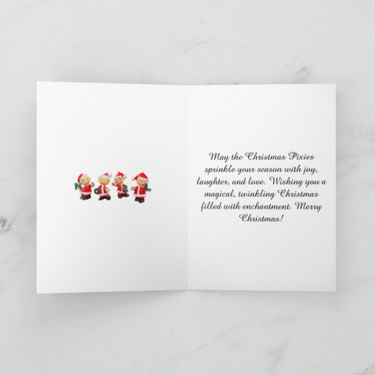 Pixie Magic Weihnachtskarte Weihnachten Mitte des  Karte (Innenseite)