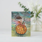 Pixie of Halloween Fairy Art von Molly Harrison Postkarte (Stehend Vorderseite)
