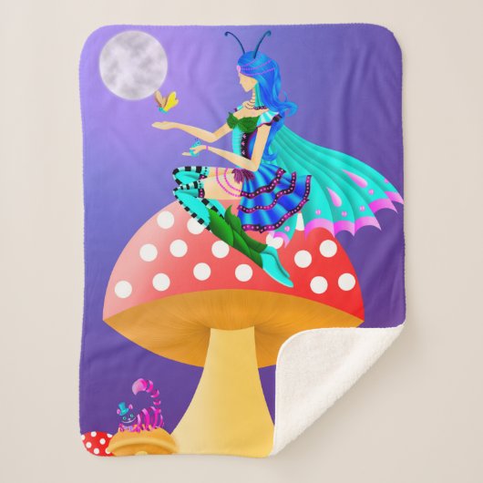 Pixie on Mushroom - Wunderland Art Sherpadecke (Vorderseite)