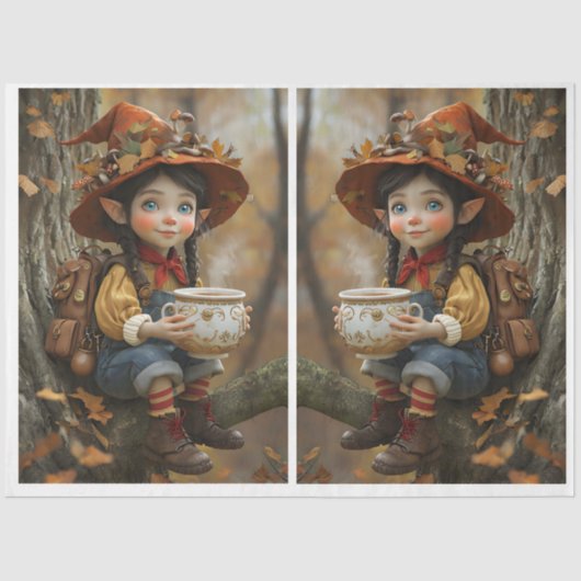 Pixie Orange Hat Mirror Tissue Paper Seidenpapier (Vorderseite)