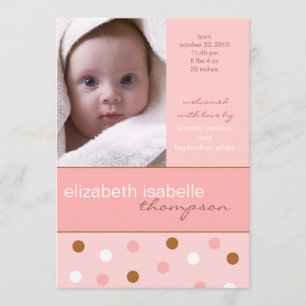 Pixie Pink Polka Dot Baby Girl Foto Ankündigung