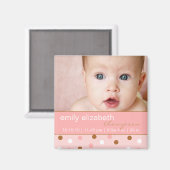 Pixie Pink Polka Dots Baby Girl Foto Magnet (Vorderseite/Rückseite)
