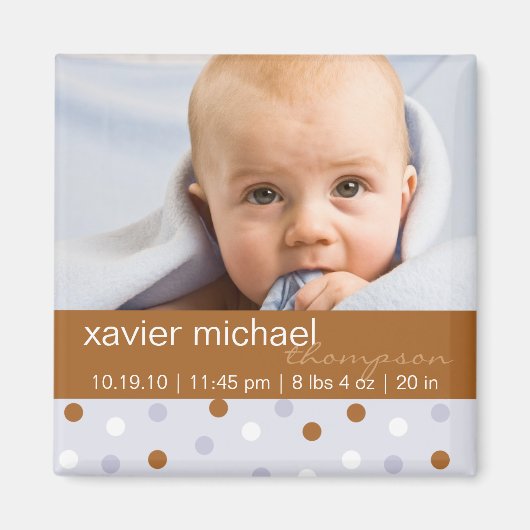 Pixie Polka Dot Baby Boy Foto Magnet (Vorne)