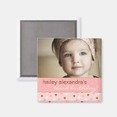 Pixie Polka Dots Geburtstag Foto Magnet (Vorderseite/Rückseite)