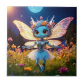 Pixie Robot Ballerina Tanzen in den Wildblumen Fliese (Vorderseite)