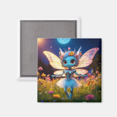 Pixie Robot Ballerina Tanzen in den Wildblumen Magnet (Vorderseite/Rückseite)