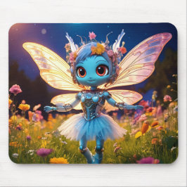 Pixie Robot Ballerina Tanzen in den Wildblumen Mousepad