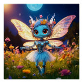 Pixie Robot Ballerina Tanzen in den Wildblumen Poster (Vorderseite)