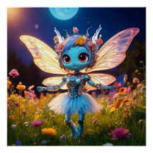 Pixie Robot Ballerina Tanzen in den Wildblumen