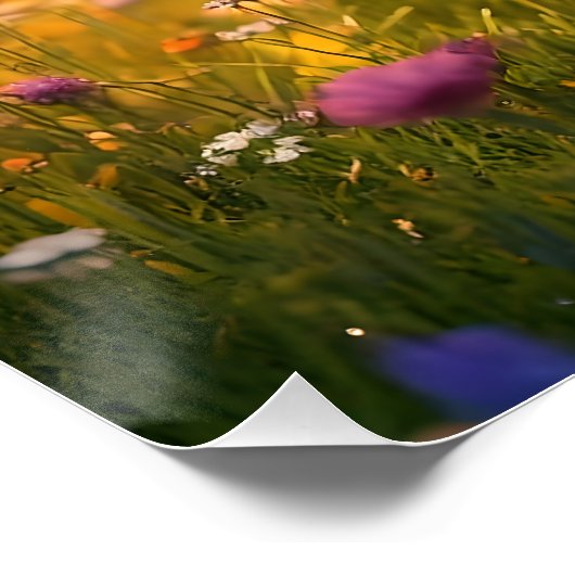 Pixie Robot Ballerina Tanzen in den Wildblumen Poster (Ecke)