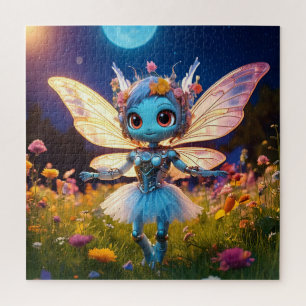 Pixie-Roboter-Ballerina tanzt in den Wildblumen Puzzle