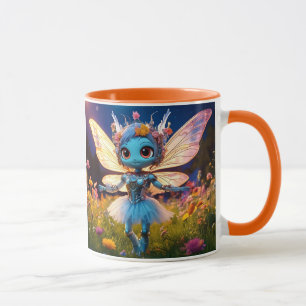 Pixie-Roboter-Ballerina tanzt in den Wildblumen Tasse