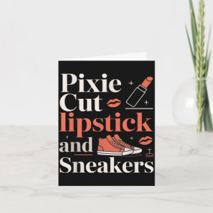 Pixie-Schnitt Lippenstift und Sneaker Kurzhaarfris Karte