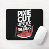 Pixie-Schnitt Lippenstift und Sneaker Kurzhaarfris Mousepad (Mit Mouse)