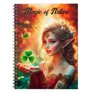 Pixie St Patrick's Day Mädchen bunt Sommerkunst Notizblock