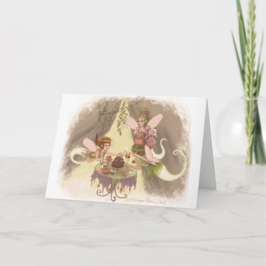 Pixie Tea Party Karte (Vorderseite)