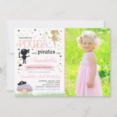 Pixie und Pirate zum Geburtstag Einladung Fairy Pi (Vorderseite)