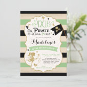 Pixie und Pirate zum Geburtstag Einladung Fairy Pi (Stehend Vorderseite)