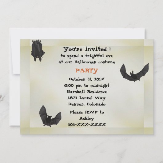 Pixie Witch Freak im Halloween-Party Einladung (Rückseite)