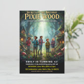 Pixie Wood Magical Birthday Party Einladung (Stehend Vorderseite)