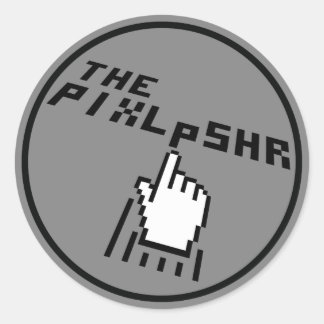 PixlPshr-Logo Runder Aufkleber