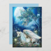 Pixy Fairy mit Unicorn Fantasy Blank Card (Vorne/Hinten)