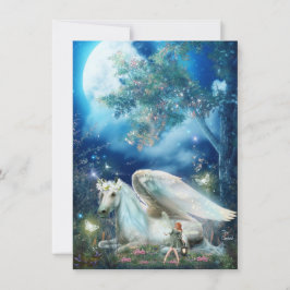 Pixy Fairy mit Unicorn Fantasy Blank Card