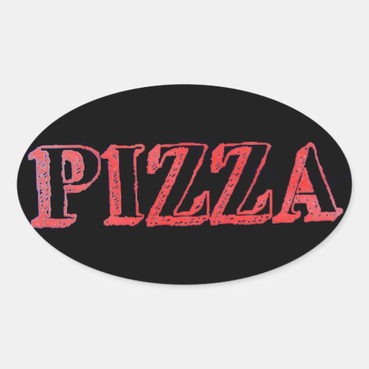 Pizz ovaler Aufkleber (Vorderseite)