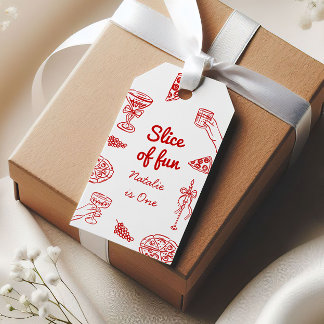 Pizza 1. Hand Gezeichnet Stück Spaß Geburtstag Geschenkanhänger