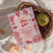 Pizza 1. Hand gezeichnete Scheibe Spaß Geburtstag Einladung