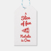Pizza 1. Hand gezeichnete Scheibe Spaß Geburtstag Geschenkanhänger (Vorderseite)