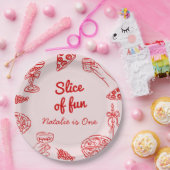 Pizza 1. Hand gezeichnete Scheibe Spaß Geburtstag Pappteller (Party)
